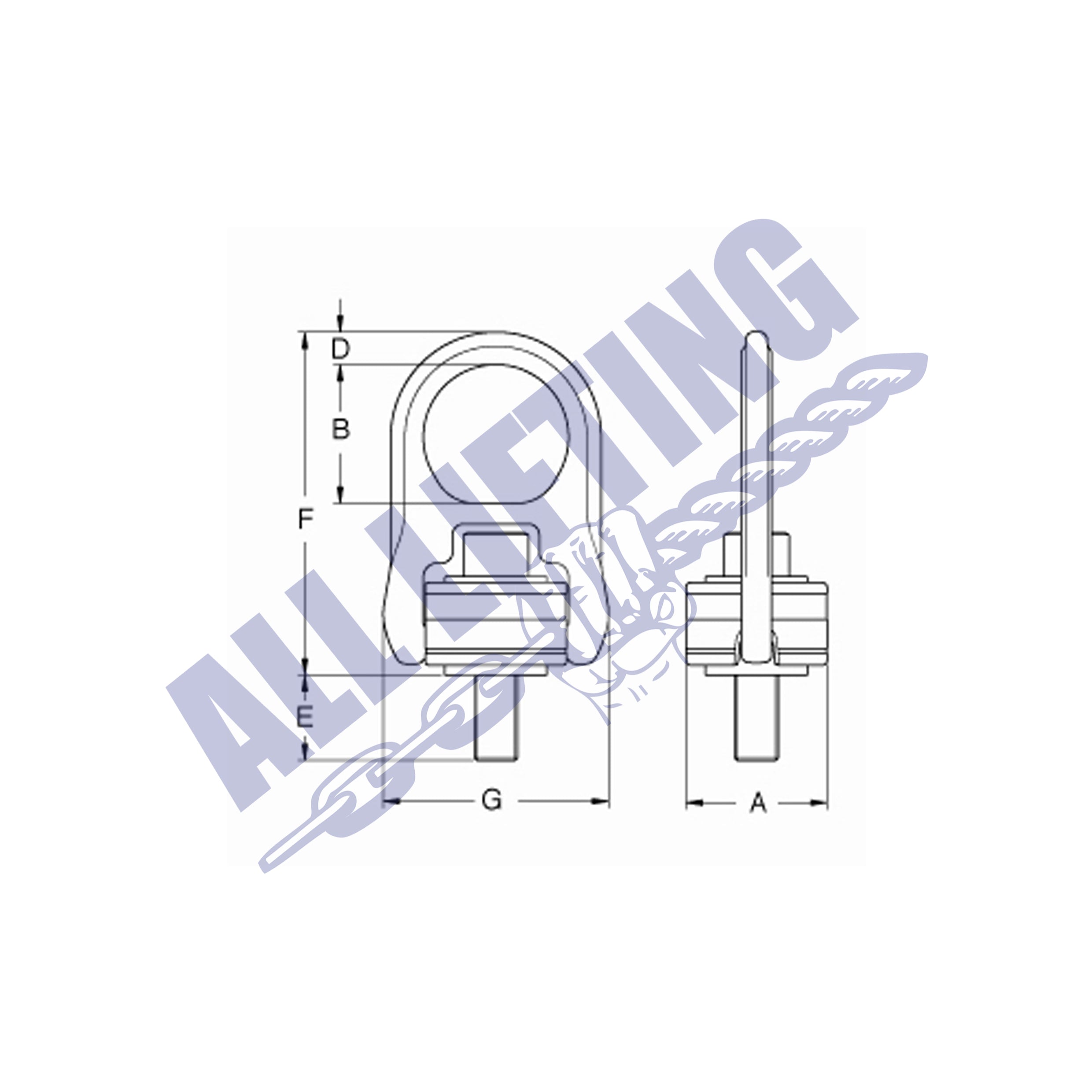 1T - Grade 100 Alloy Swivel Hoist Hook w/ Brass Washer